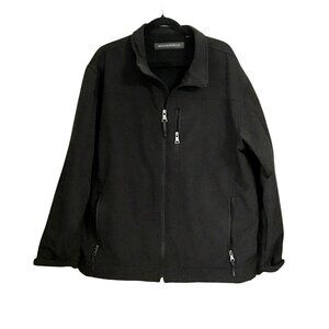 WEATHERPROOF MENS BLACK FLEECE LINE POCKETS ZIP-UP CLOSURE JACKET SIZE XXL